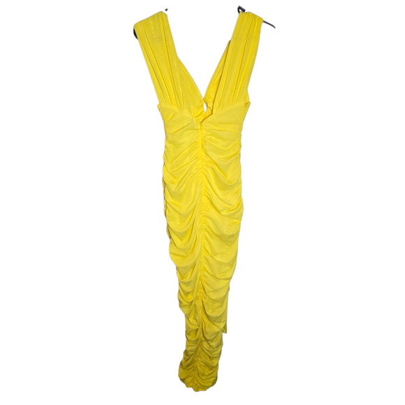 Eliya the Label Anna Dress in Yellow XS maxi gown gloves stretchy - Picture 6 of 11